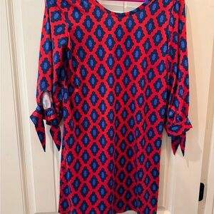 Mud Pie Red and Blue Long Sleeve Dress